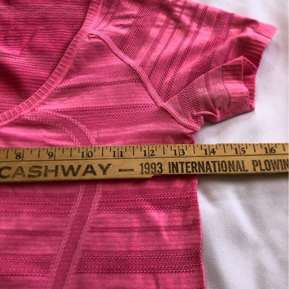 Lululemon Pink Striped Short Sleeve Top - Picture 9 of 13